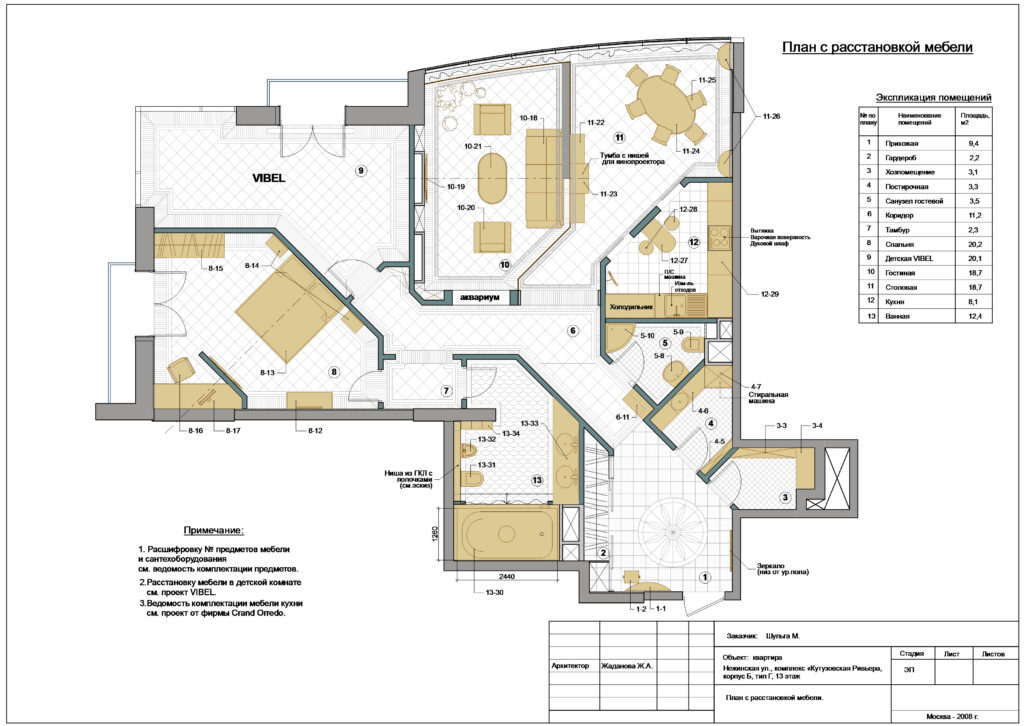 План с расстановкой мебели